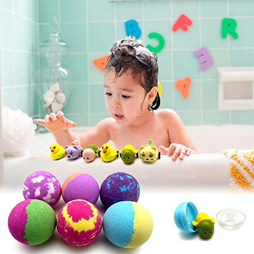 7 Oz Bath Bombs For Kids With Toys Inside Pull-Back Car Surprise 6 Pack Natural Bubble Bath Bombs For Boys Girls With Roll-Back Animal Car Birthday Chirstmas Gift Kit For Child #TOP2
