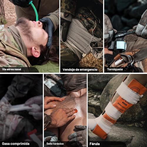 Miniatura 5 de Rhino Rescue Ifak - Kit De Primeros Auxilios Para Trauma De Emergencia Táctico Con Gasa Y Vendaje Para Caza, Camping, Viajes Multicolor Pro