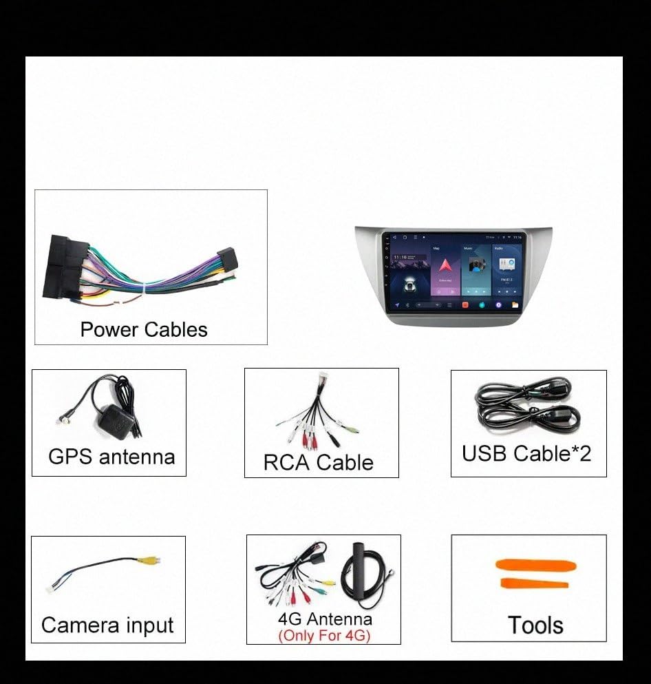 Radio de coche 2 DIN para Mitsubishi Lancer 9 con GPS y Bluetooth 2G+32G 6