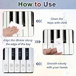 MECCANIXITY Stickers clavier pour piano 61/54 Clés, Nombres Sticker de clés Notes pour piano Guide Étiquettes amovibles pour débutants Apprentissage, Noir