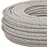 textilkabel hornbach Außendurchmesser: 7.0 mm Textilkabel für Lampe, Stoffkabel 3-adrig (3x0,75mm²) - Sand/braunes Segeltuch. Made in Italy (5 Meter)
