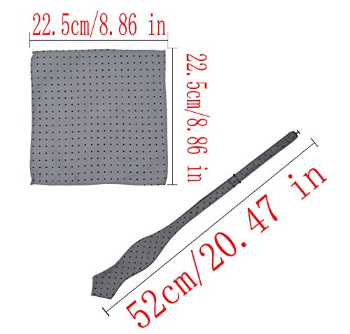 Gravata borboleta masculina com bolso quadrado para smoking conjunto de 3, gravata borboleta com len