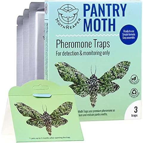 Pantry Moth Lure 3-Pack - Pantry Moth Glue Lures for House Pantry, Pantry Moth Lures for Food and Cupboard Moths, Pantry Moth Lures with Pheromones Lure Indian Meal Moth Lures for Kitchen Cover