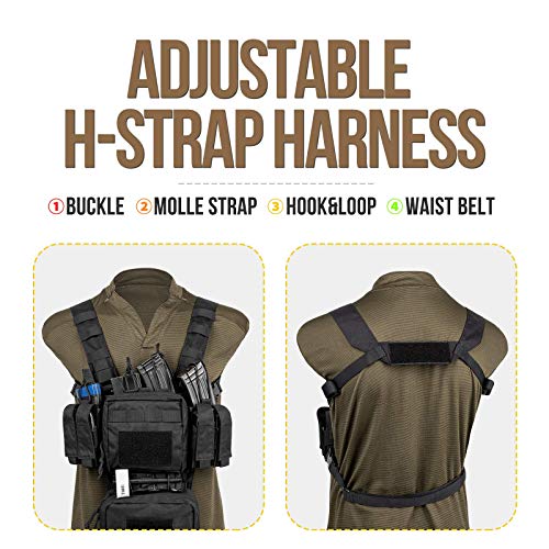 Image of VISMIX Tactical Chest Rig, Adjustable&Detachable Molle Chest Rigs with Mag Pouch