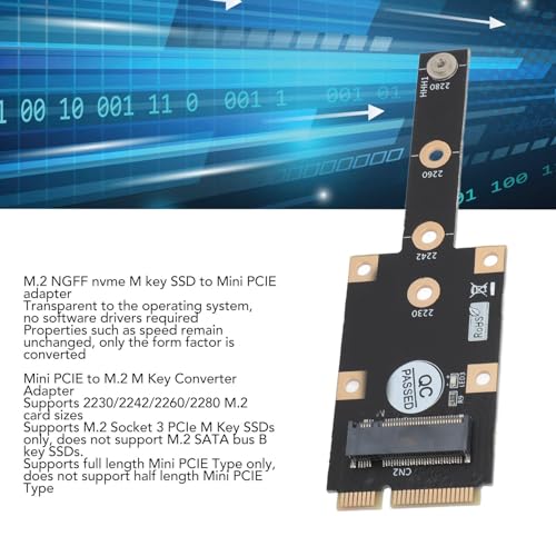 Adaptador SSD M.2 NVMe a mini PCIe para actualizar almacenamiento 2242 y 2280 5