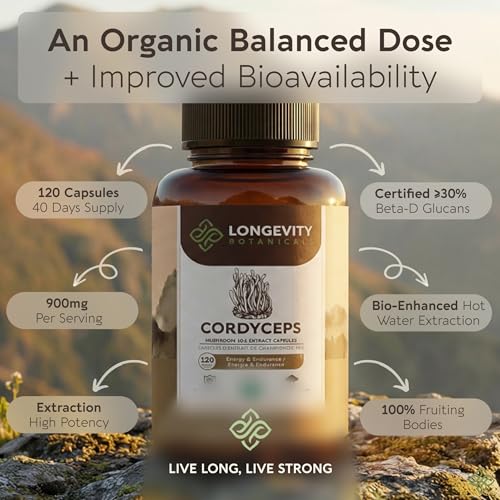 Longevity Botanicals Organic Cordyceps Capsules