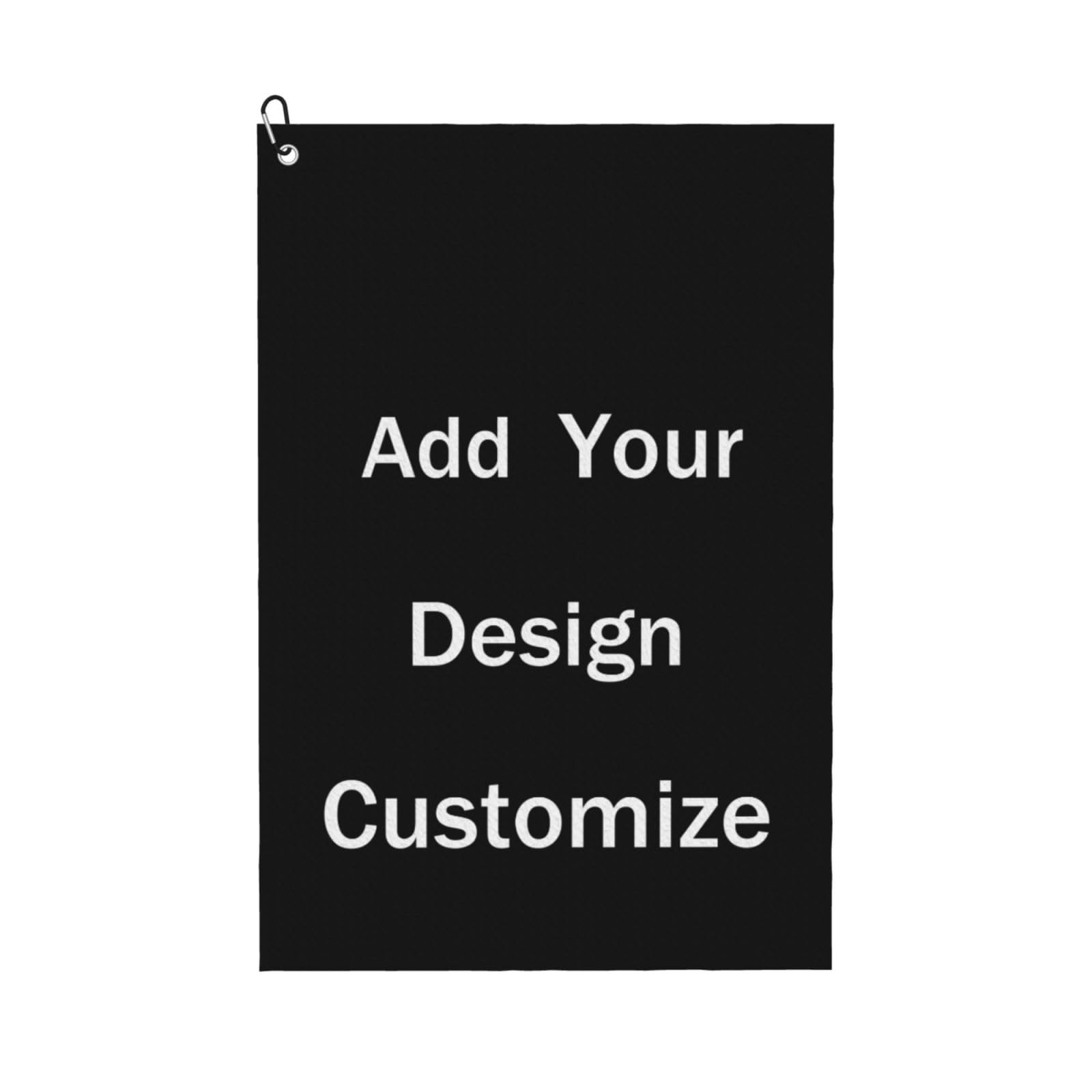DICUSPEROZTOM Custom Golf Towel with Carabiner Buckle, Personalized Your Image Text Absorbent Quick Drying Sports Towel Customized Golf Towel for Men Women Golf Accessories