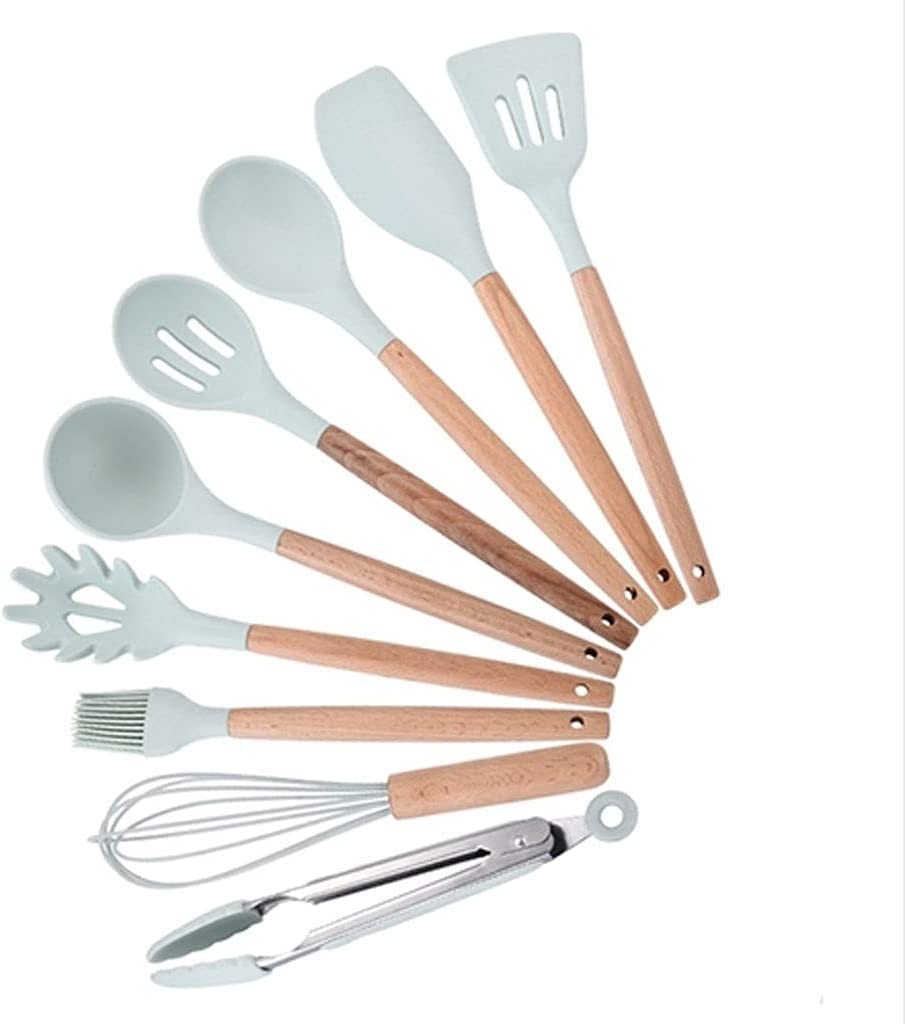 MYUYEE Kitchen Utensils Set,Silicone Kitchenware Cooking Utensils Set Heat Resistant Kitchen Non-Stick Cooking Utensils Baking Tools With Storage Box Tools (Size_Name Silicone Kitchenware 9 Sets)