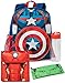 Marvel Boys 4 Piece Backpack Set | Kids Superhero Rucksack Bundle with School Bag, Pencil Case, Lunch Bag & Water Bottle