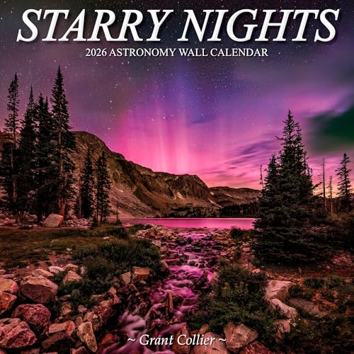 Starry Nights 2026 Astronomy Wall Calendar - photography of the northern lights, Milky Way, outer space, stars, and more (12