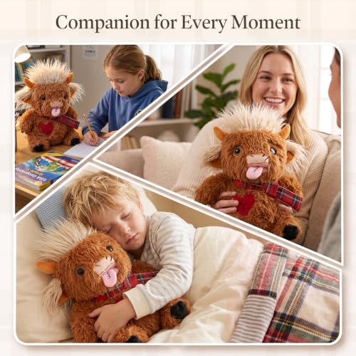 Image of 16 Inch Highland Cow Plush, Funny Ugly Monster Stuffed Animal Toy for Kids