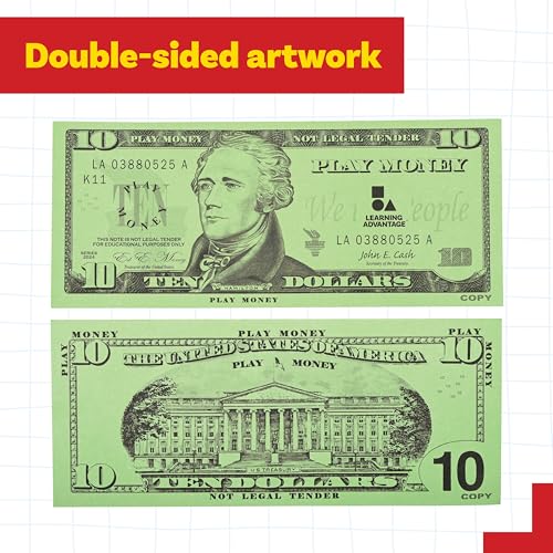 image for LEARNING ADVANTAGE Ten Dollar Play Bills - Set of 100 $10 Paper Bills 