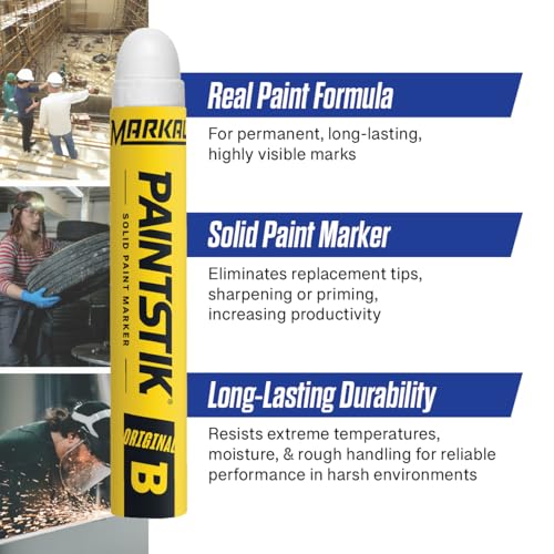 Markal 80220 12-Pack White Paint Markers - Permanent, Waterproof & Uv Resistant For Metal, Wood, Tires thumb #1