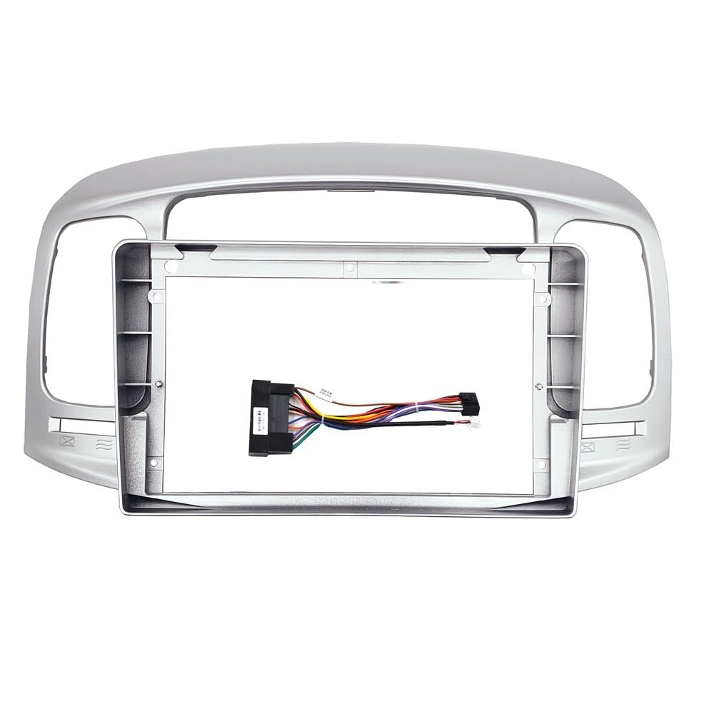 Kit Montaggio Autoradio Kit Montaggio Cruscotto Pannello Frontale Plastica ABS PC Da 7/9 Pollici Per Hyundai Per Accent 2008-2012 Pannello Radio(9 inch silver-cord)