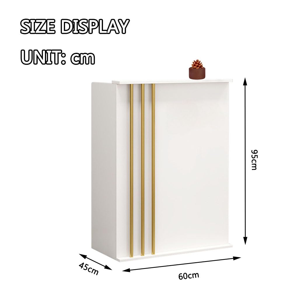 Scrivania moderna con cassetti chiudibili Elegante bancone anteriore per uffici, aziende e supermercati - Design piccolo (colore: A)