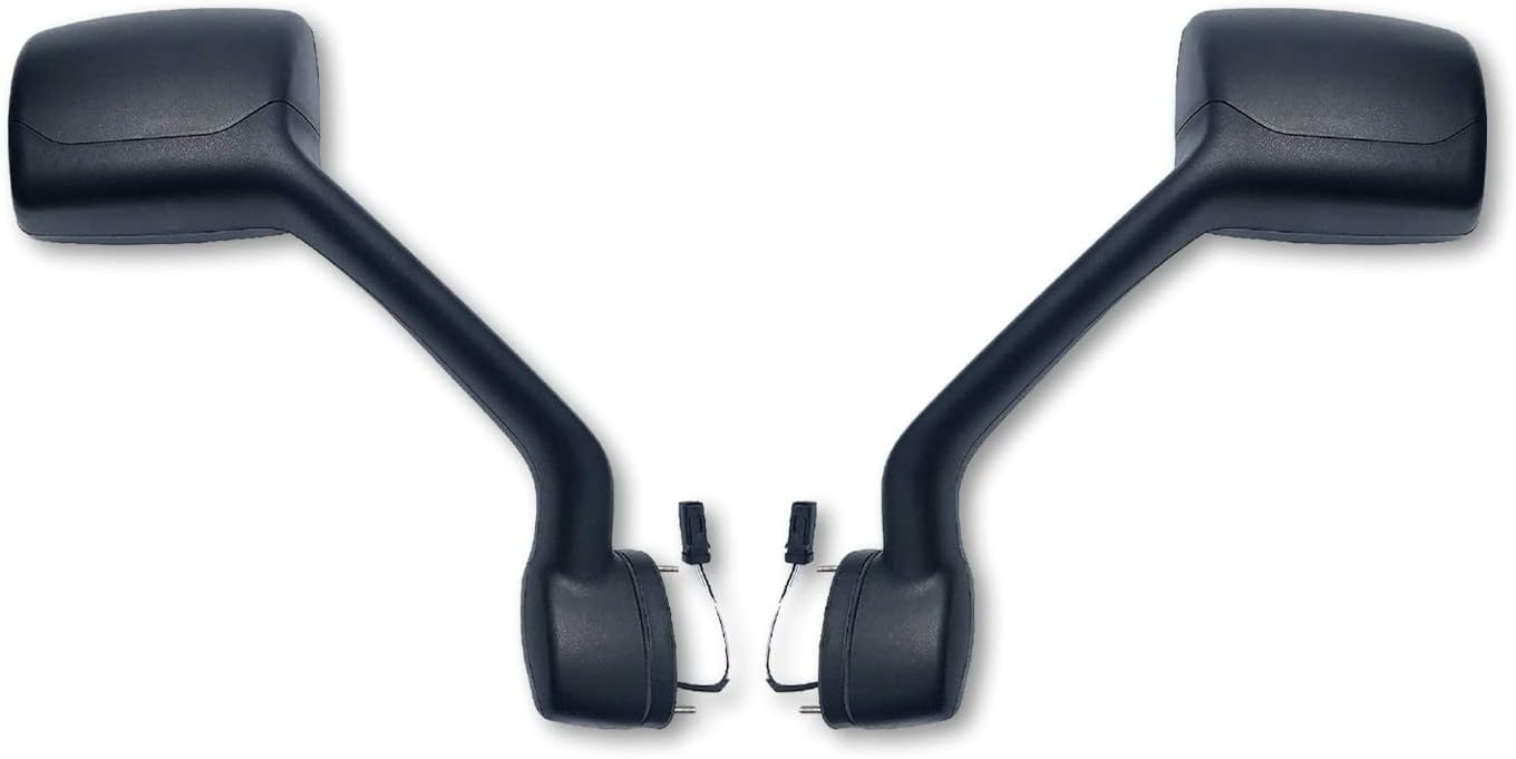 Compatible with Peterbilt 579 Semi Truck BLACK Finish Hood Mirror Pair Left and Right Sides (Driver and Passenger Sides) PLUS Logo, 2x22 inch Windshield Wipers and Reflective Vest