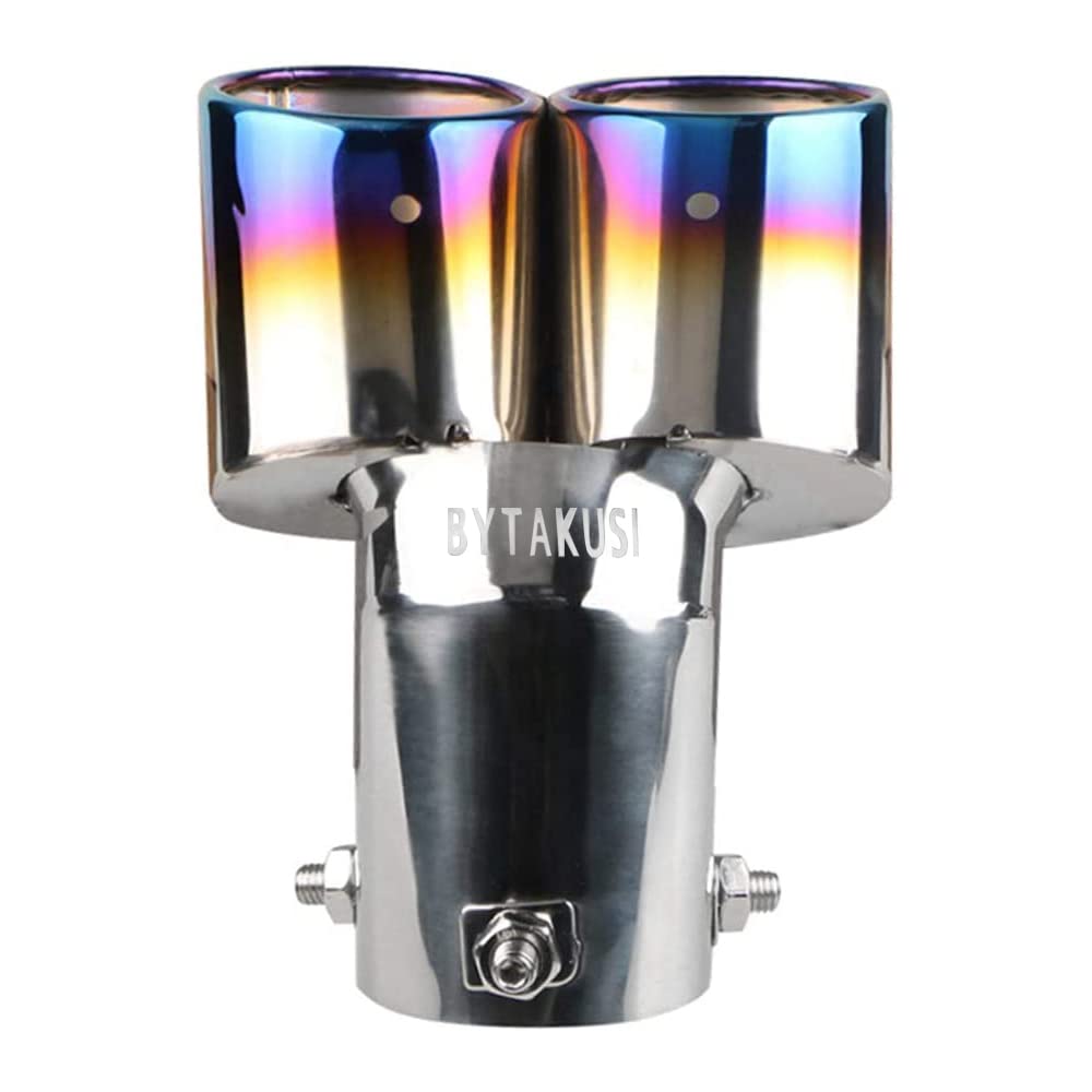 Amazon.co.jp: 車用 汎用 2本出し マフラー カッター オーバル