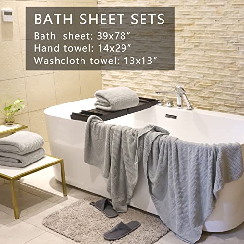 Ytyc Towels,39X78 Inch Oversized Bath Sheets Towels For Adults Luxury Bath Towels Extra Large Sets For Bathroom Super Soft Highly Absorbent Microfiber Shower Towels 80% Polyester (Grey,6 Piece) #TOP1
