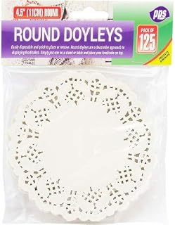 125 x WHITE ROUND LACE DOYLEYS - 11.5cm/4.5" quality disposable paper mats great for entertaining and parties