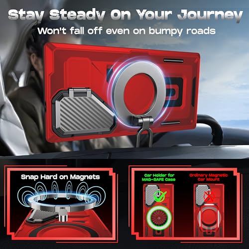 Coque Samsung S23 Ultra rouge militaire antichoc avec support intégré MagSafe