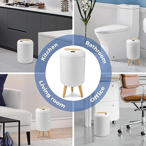 pukomc smart sensor wastebasket convenient and hygienic easy to use technology sensor waterproof wastebasket plastic trash can for kitchen bathroom bedroom living room office and outdoor