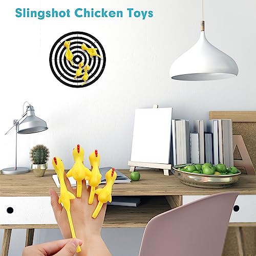 30 Pieces Rubber Chicken, Rubber Chickens Chicken Toys Prank Slingshot Rubber Chicken Sling Shot Pranks for Adults for Party Favors Activity Gift - Image 3