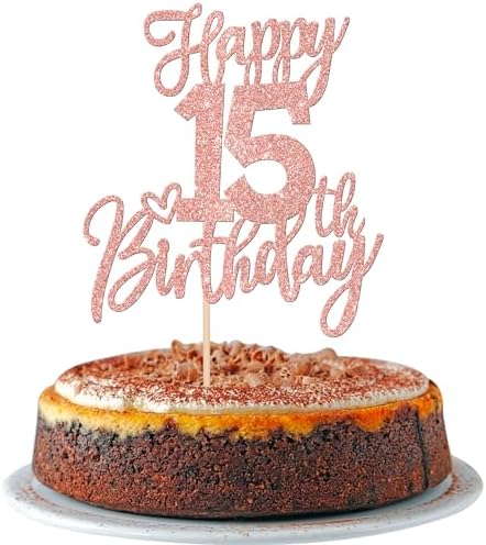 SYKYCTCY 1 Pack Happy 14th Birthday Cake Topper Black Glitter Cheers to 14 Years Birthday Cake Pick 14 Fabulous Cake Decoration for Happy Birthday Theme Anniversary Party Supplies