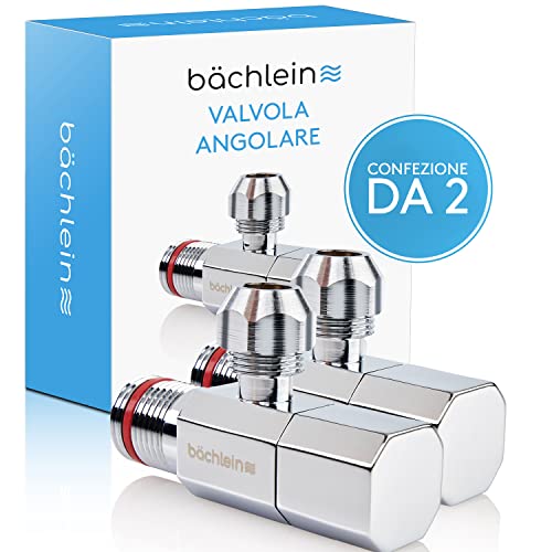 Bächlein Valvola Angolare Universale Autosigillante con Chiusura Rapida [Set da 2], 1/2 Pollice, si Apre e si Chiude con un Solo Quarto di Giro