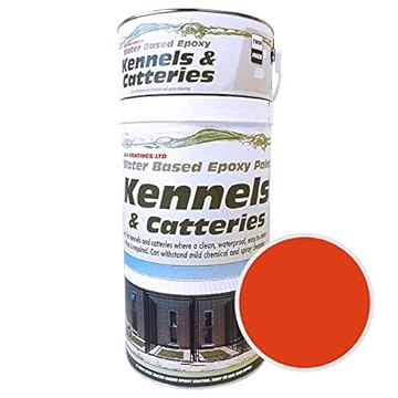 ASK Coatings Cattery and Kennel Floor Paint, waterproof epoxy paint (5L, Red)