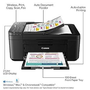 Canon PIXMA TR4720 All-in-One Wireless Printer Home use, with Auto Document Feeder, Mobile Printing and Built-in Fax, Black PG-275 Black Ink Tank, CL-276 Color Ink Cartridge — photo 3 of 6