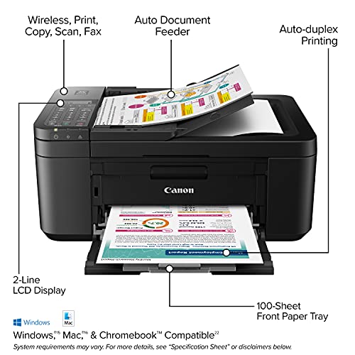 Canon PIXMA TR4720 - All-in-One Wireless Printer for Home Use, Print, Copy, Scan, and Built-in Fax, with Auto Document Feeder, Mobile Printing, Black by Canon - Image 2