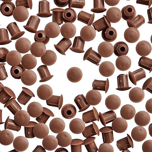 WidgetCo 3/16" and 5mm Dark Brown Hole Plugs, Conceal Most Holes in Plastic, Wood, Metal & Fiberglass (Qty 100)