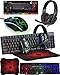 Orzly Gioco Mouse e Tastiera [Retroilluminata RGB], Tappetino per Mouse Grande, e Cuffie da Gioco - Kit 4 in 1 Pacchetto Combinato per Giocatori PC, utenti Xbox o PS4 [Hornet RX250]