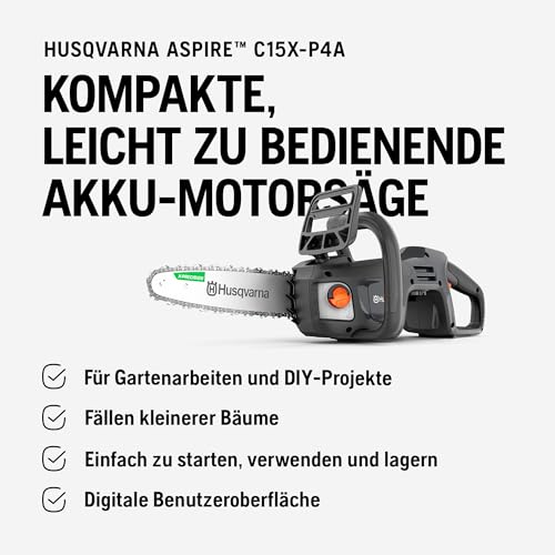 Tronçonneuse sur batterie Husqvarna C15X P4A à batterie lithium ion 18V haute vitesse de coupe sans batterie & chargeur - vue 7