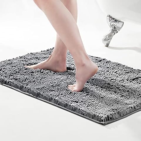 Deconovo Badvorleger Duschvorleger Absorbierende Badematten rutschfeste Badezimmerteppiche Flauschige Badteppich Cover