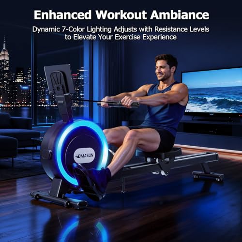 Rowing Machine, DMASUN Upgrade Magnetic Rowing Machines for Home Gym with 16/32 Levels Quiet Resistance - 350LB Capacity Rower Machine with App Compatible & Comfortable Seat, Double Slide Rail - Image 3