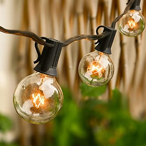 Hidixon Outdoor String Lights, 26FT G40 25+3(Spare Bulbs) Festoon Lights Outdoor Mains Powered Garden Patio Outside Globe String Lights, IP44 Waterproof for Wedding Cafe Home Party Decoration