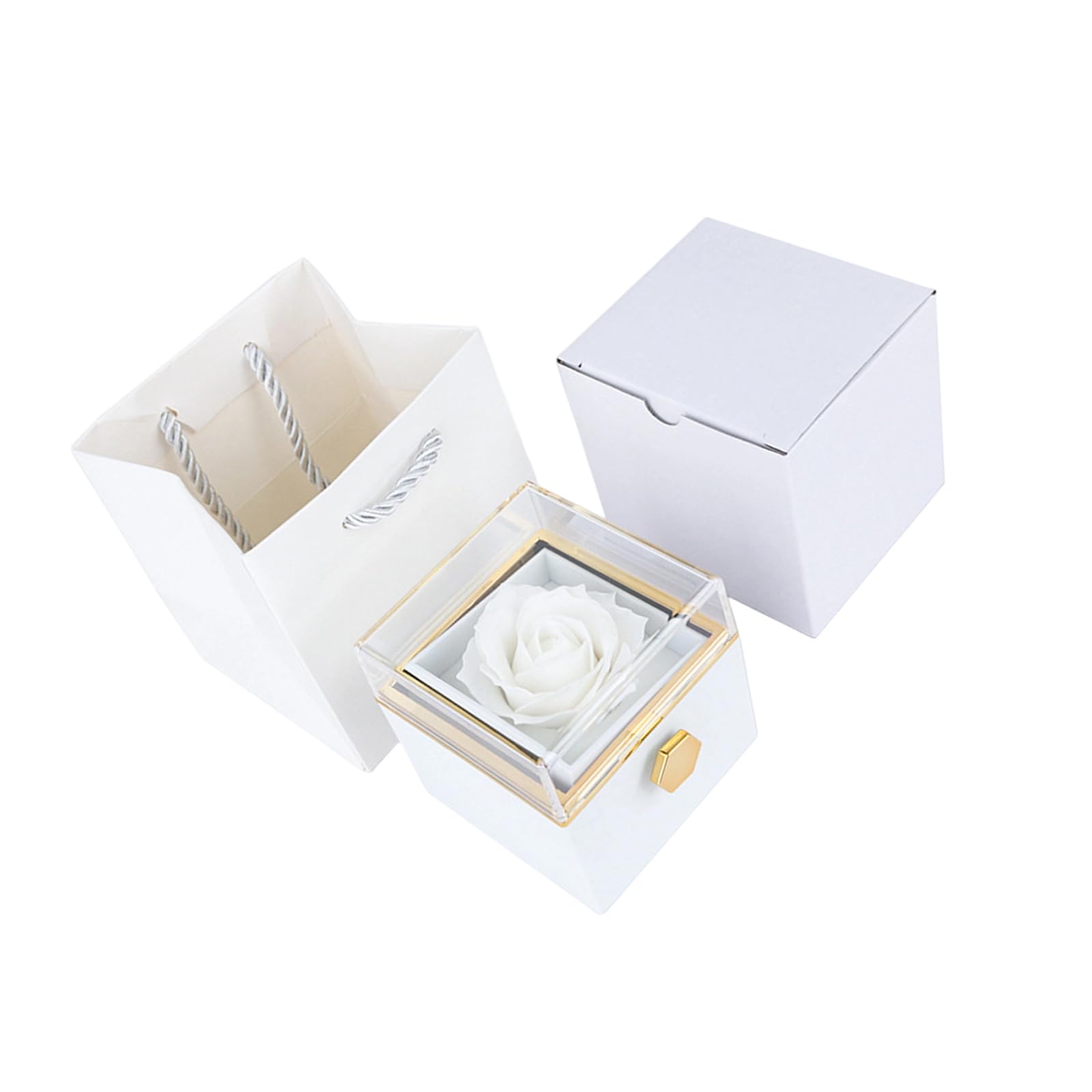 Jazuaiao Jewelry Box Valentines Day Romance Gift Featuring Visible Storage Sturdy Acrylic Materials Acrylic Box