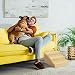 Relaxdays Hundetreppe 3 Stufen, kleine & große Hunde, Bett & Couch, Stoffbezug, Tiertreppe innen, HBT 30x35x45 cm, beige