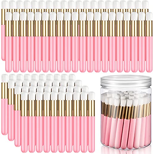 100 brosses nettoyantes pour cils rose avec récipient