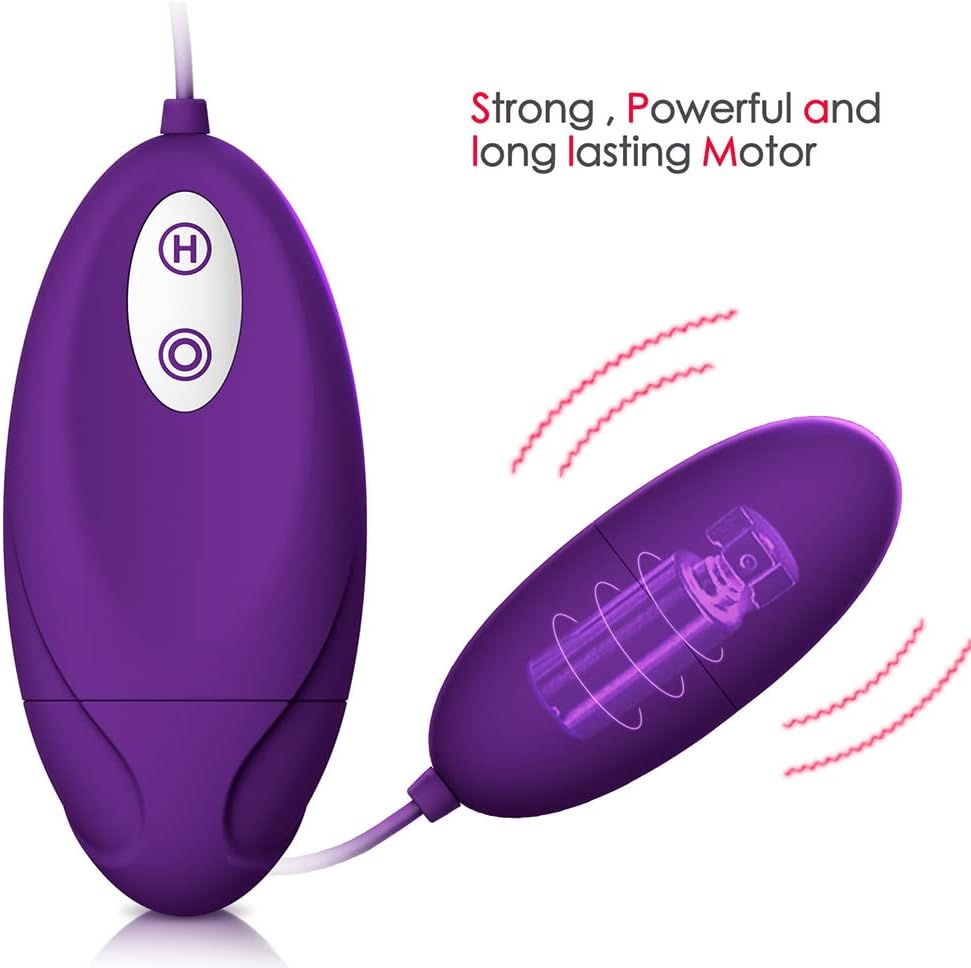 Vibrating Love Egg Waterproof 12+1Mode Powerful Quiet Soft Silicone Bullet Vibrator Remote Control Adult Sex Toy for Women and Couple (Purple)