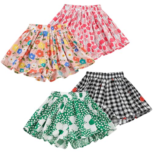 Jupe short fille 1-7 ans lot de 4 pantalons courts taille élastique