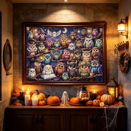 Halloween Owl Family Jigsaw Puzzles Letters on Back for Adults 1000 Pieces - image 5