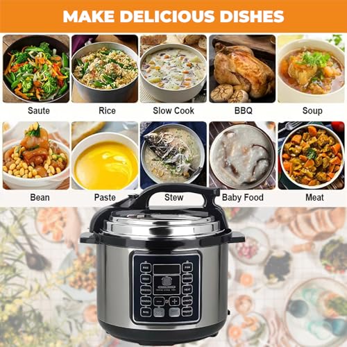 6L Autocuiseur Multifonction Numérique, Mijoteuse, Cuiseur à Riz, 1050W, Couvercle Et Corps En Acier Inoxydable, Autocuiseur Numérique électrique 10 En 1, Affichage LED (6L -) – Image 5