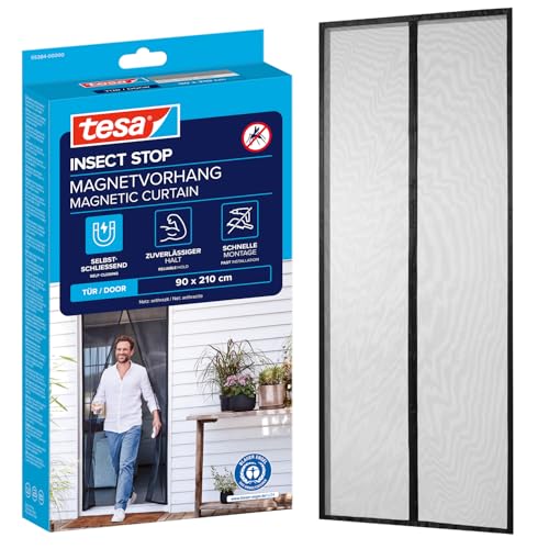 tesa Moustiquaire Aimantée Impénétrable - Filet Anti-insectes Volants et Araignées pour Portes...