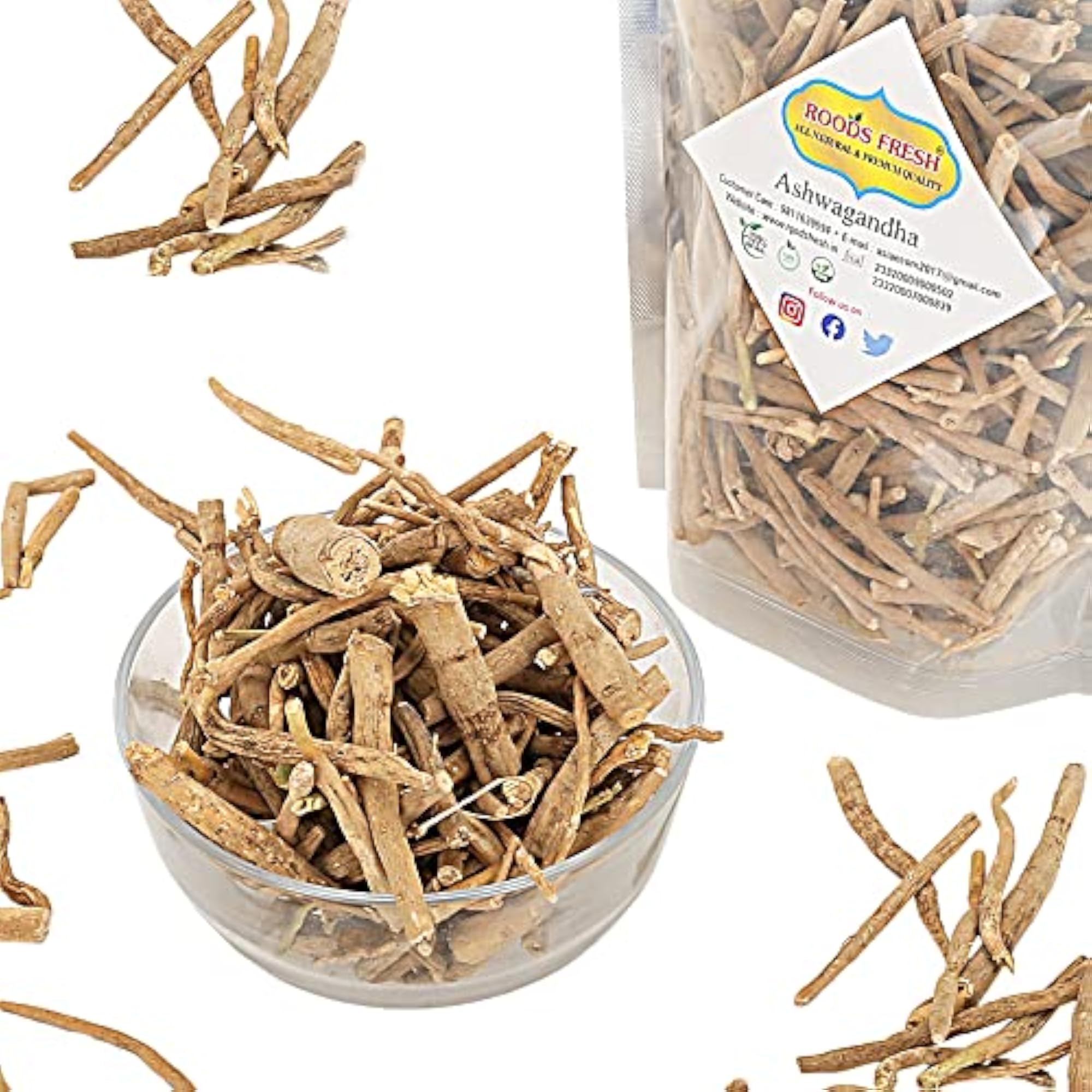 Roods Fresh Ashwagandha Natural Kerala Aswagandha Root