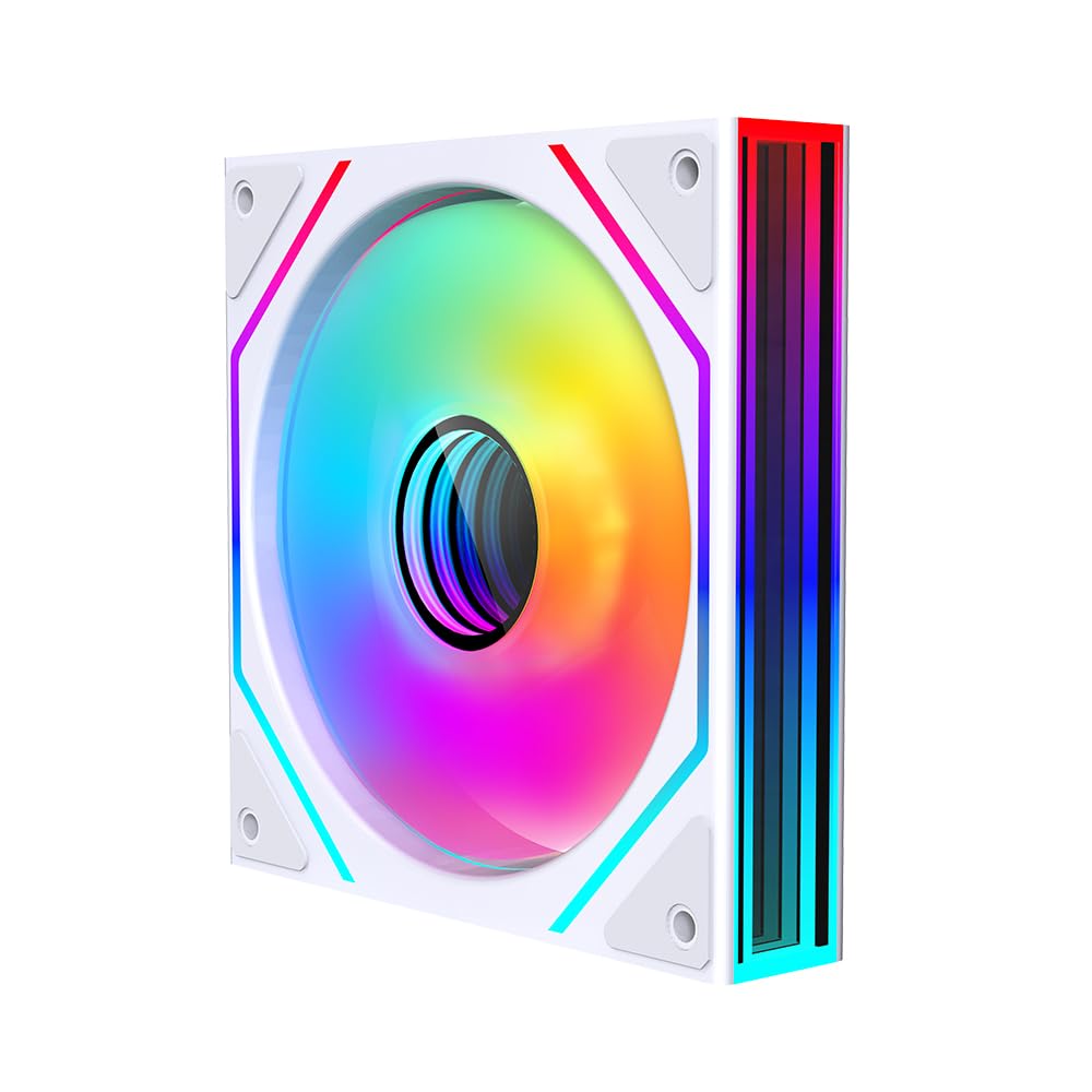 Prism4 Ultra 120mm ARGB PC Case Fan - Dual Infinite Mirror, Ultra-Quiet 9-Blade Design, Motherboard Sync & Daisy Chain, RGB Fans for Computer Case and Cooling(Black-3Pack)