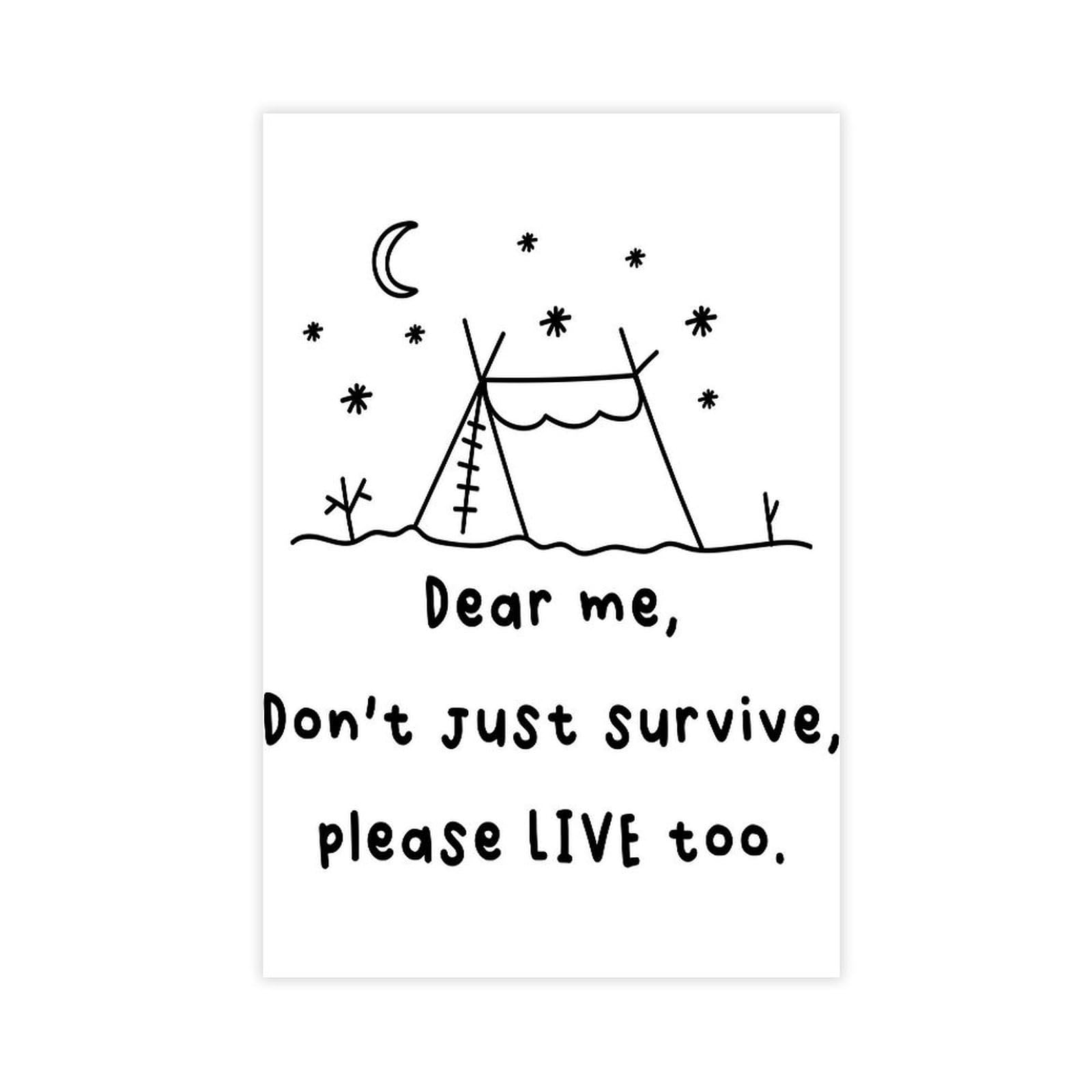 GJtyRFH Live Beyond Survival Nurture Mental Well - Being Canvas Wall Art Posters And Prints Room Aesthetic Bedroom Office Decor 16" L X 24" W