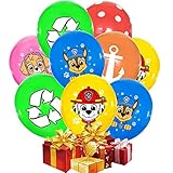 Paquete: 12 globos de látex. 12 globos de Patrulla de Canina Wopin – Juego de decoración de cumpleaños de Paw Dog Patrol Globos de colores para decoración de cumpleaños de niños, Globos de Patrulla Canina, Globos de la