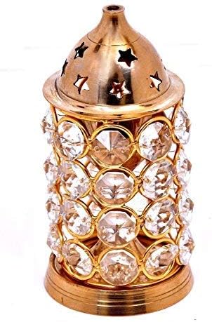 phareLamp Presents Brass Akhand Diya Diamond Crystal Deepak Dia Akhand Jyot, Magical Lantern Brass Diya Brass Oil Lamp, Brass Diyas Puja Lamp #A246